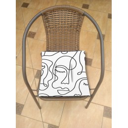 Mazginė kėdės pagalvėlė 38x38, balti veidai