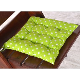 Dygsniuota pagalvė, kėdės sėdynė 35x35 žirnio žalia
