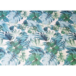 Dygsniuota kėdės pagalvėlė 35x35 monstera gėlėtas turkis