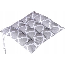 Dygsniuota pagalvė, kėdės sėdynė 35x35, 100% medvilnė, maroko pilka