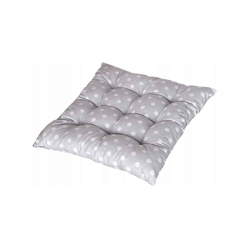 Dygsniuota pagalvė, kėdės sėdynė 35x35 žirnio pilka