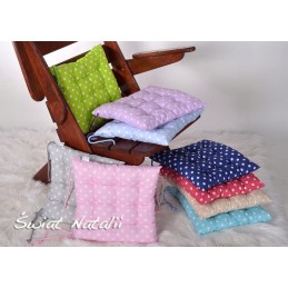 Dygsniuota pagalvė, kėdės sėdynė 35x35 žirnio pilka