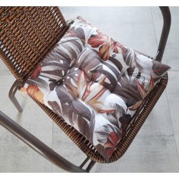Rudeninė dygsniuota kėdės pagalvėlė 35x35 monstera