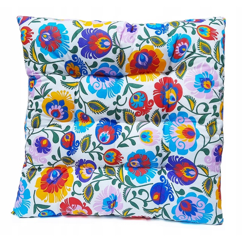 Dygsniuota kėdės pagalvėlė 35x35, balta