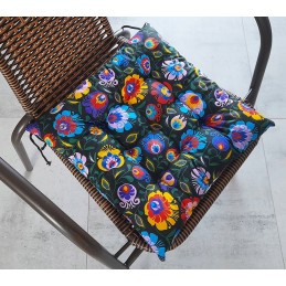 Dygsniuota kėdės pagalvė 35x35, juoda