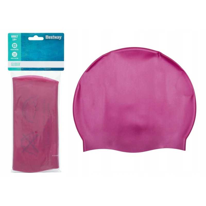 Rožinė silikoninė plaukimo kepuraitė bestway 26006
