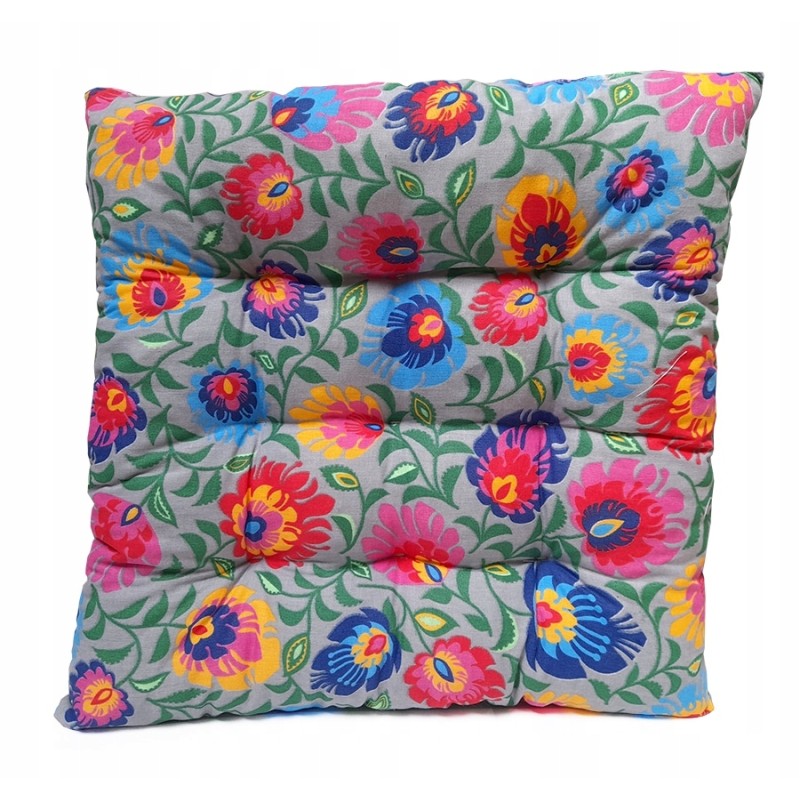 Dygsniuota kėdės pagalvėlė 35x35, pilka spalva