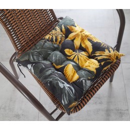 Dygsniuota kėdės pagalvėlė 35x35 dideli monstrai juodi