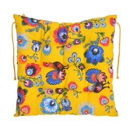 Dygsniuota kėdės pagalvėlė 35x35 mix mėlyni lapai