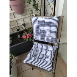 Dygsniuota kėdės pagalvėlė 35x35 mix mėlyni lapai