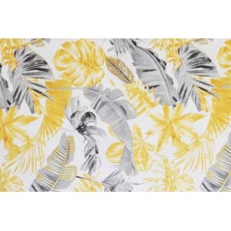 Dygsniuota kėdės pagalvėlė 35x35 mišri lapeliai ant baltos spalvos