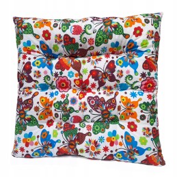 Dygsniuota kėdės pagalvėlė 35x35 Łowicz drugeliai ant baltos spalvos