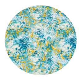 Apvalus pagalvės užvalkalas 32cm ornam gold turquoise