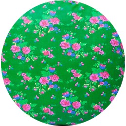 Apvali išmatų pagalvėlė 32 cm, 100% medvilnė, aukštaičių žalia