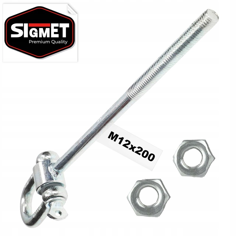 Sūpynių kablys su apkabomis m12x200