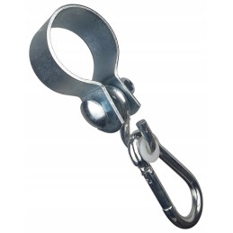 Sūpynių tvirtinimas, apvalus spaustukas, sūpynės kabliukas, skersmuo 50 mm, cinkuotas