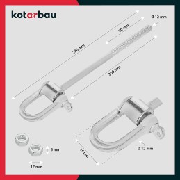 Sūpynių kablys su apkabomis m12