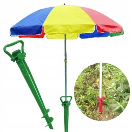 Skėčio sraigtas, laikiklis, paplūdimio skėčio stovas, krivit, žalias, 3,5 x 38 cm