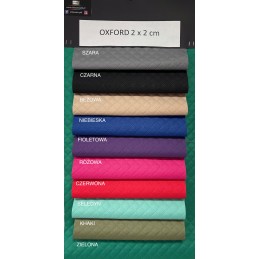 Oksfordo audinių kolekcija. vandeniui atspari medžiaga, dygsniuota rombais 2x2, 3x3, 5x5 cm ir koriais. apmušalų audinys, apmuša