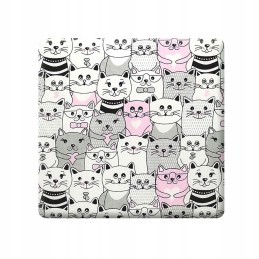 Kvadratinė taburetės pagalvėlė – katės kine – rožinė