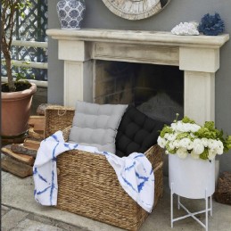 Pagalvėlė su virvelėmis taburetei, dygsniuota sodo kėdė, 40x40 cm, surišta