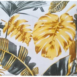 Kvadratinė išmatų pagalvėlė 30cm, 100% medvilnė, didelės baltos monsteros