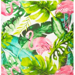 Kvadratinė pagalvėlė taburetė 30cm medvilnė 100% flamingai gėlėmis