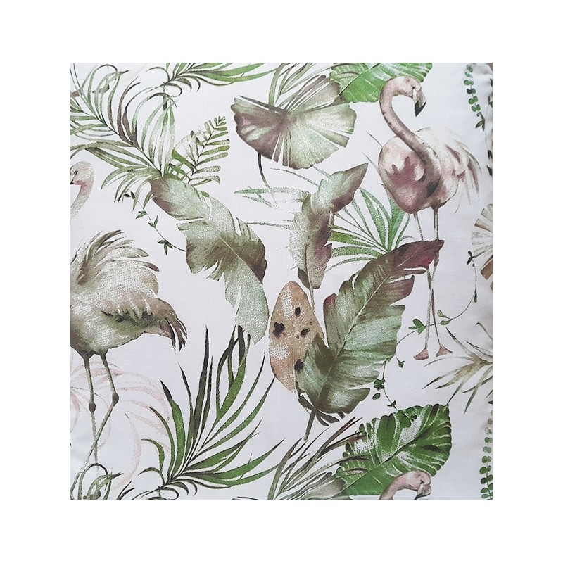 Kvadratinė taburetė pagalvėlė 30cm medvilnė 100% džiunglių flamingai