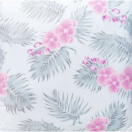 Kvadratinė pagalvėlė taburetė 30x30 rožinės spalvos orchidėjos