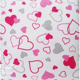 Kvadratinė išmatų pagalvėlė 30cm medvilnė 100% Valentino diena pilka raudona