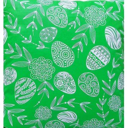 Kvadratinė pagalvėlė taburetė 30cm medvilnė 100% velykinė žalia, velykiniai kiaušiniai