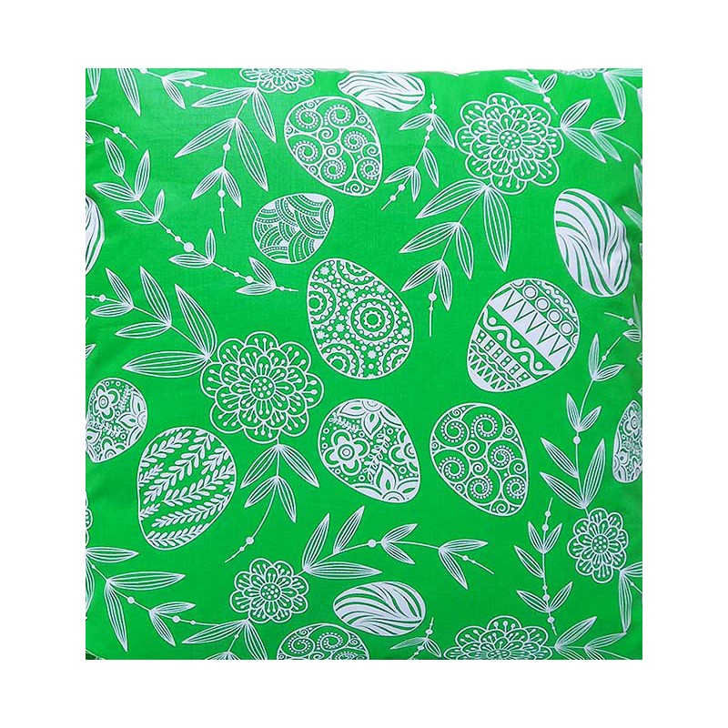 Kvadratinė pagalvėlė taburetė 30cm medvilnė 100% velykinė žalia, velykiniai kiaušiniai