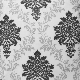 Kvadratinė išmatų pagalvėlė 30cm 100% medvilnės pilko-grafito ornamentai