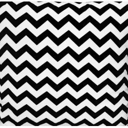 Kvadratinė pagalvėlė taburetė 30cm zigzago juoda