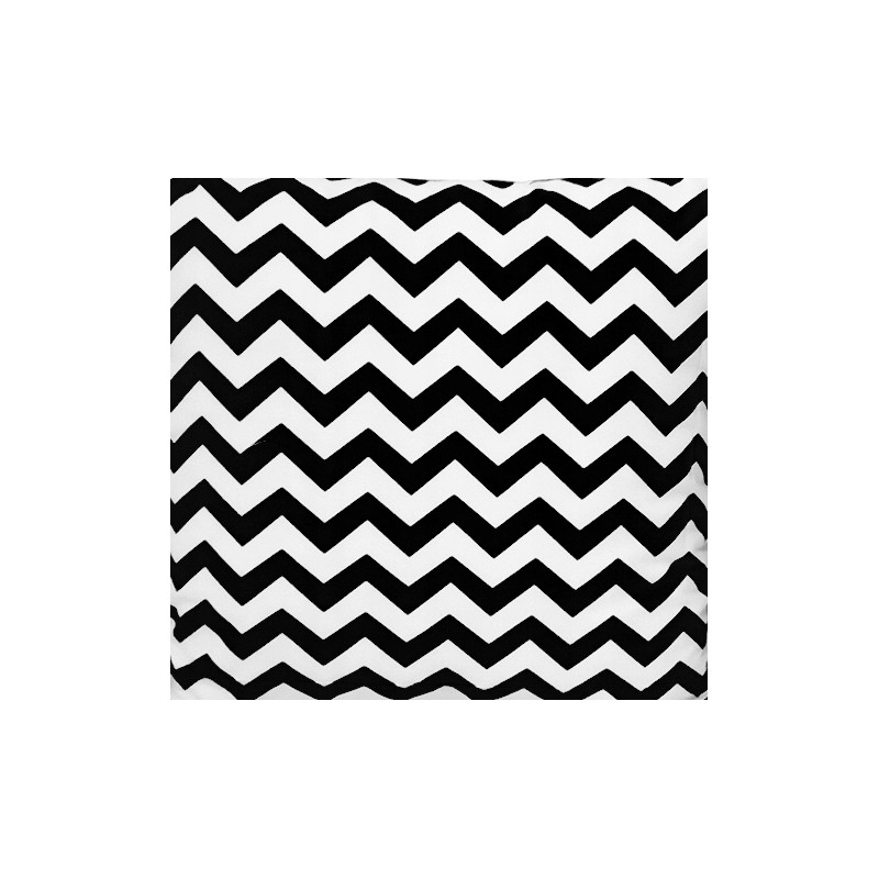 Kvadratinė pagalvėlė taburetė 30cm zigzago juoda