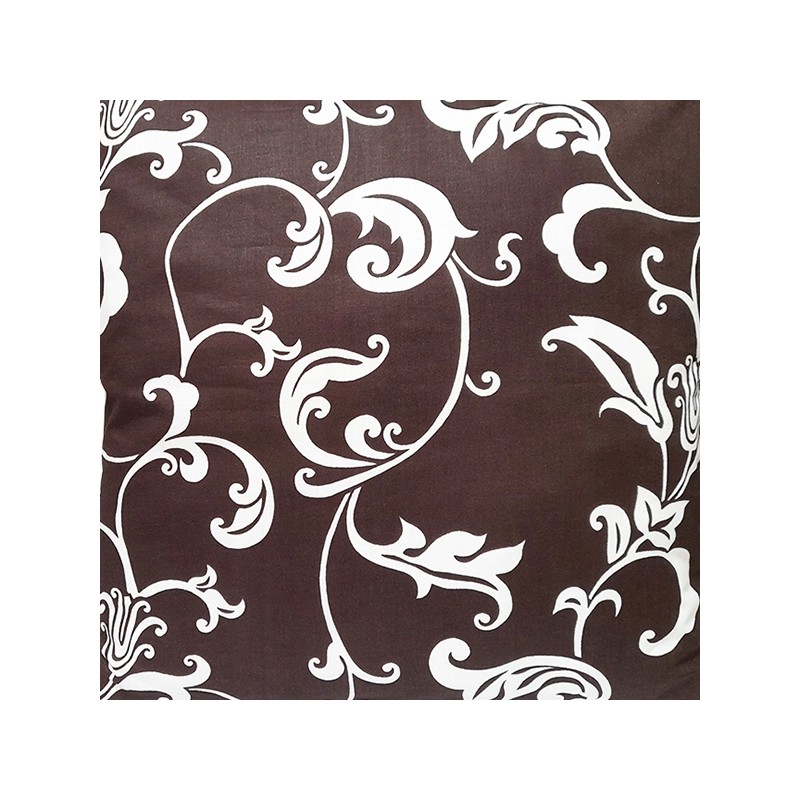 Kvadratinė išmatų pagalvėlė 30cm, 100% medvilnė, rudos gėlės