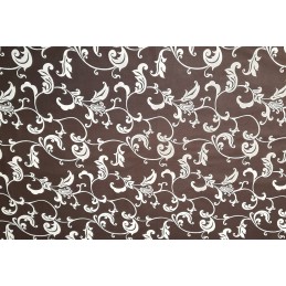 Kvadratinė išmatų pagalvėlė 30cm, 100% medvilnė, rudos gėlės