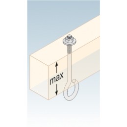 Sūpynių kabykla su karabinu MHA 110 mm, Domax DMX
