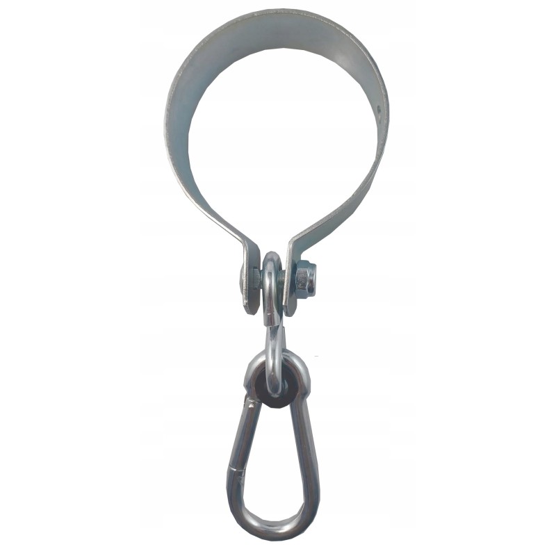 Sūpynių kabliukas su spaustuku 80 mm, sidabrinis