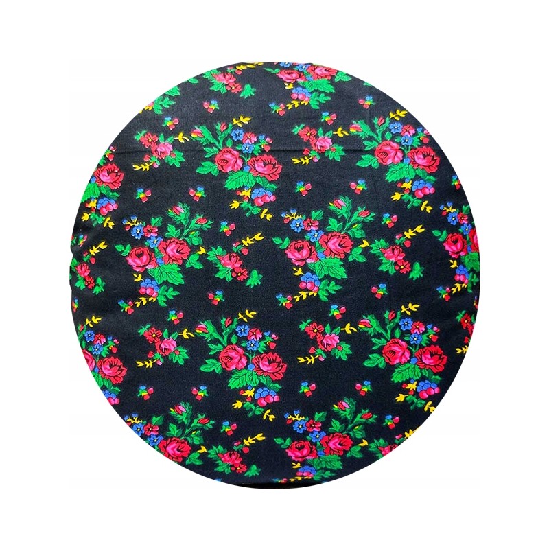 Apvalus pagalvės užvalkalas, 100% medvilnė, 35 cm, juodos spalvos