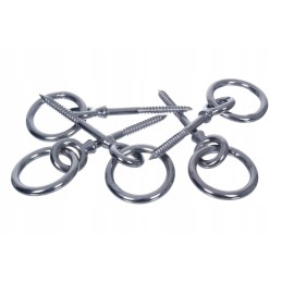 Nerūdijančio plieno kabliukas su sriegiu medienai 6x60mm apskritimui