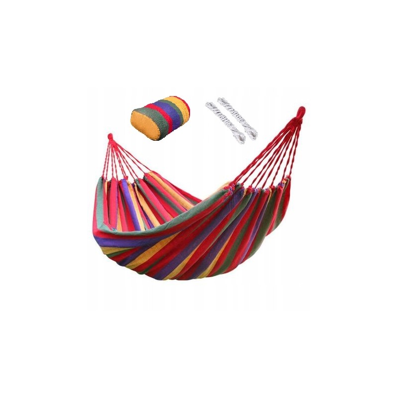 Raudonas vienvietis hamakas 200x80 supamas gultas