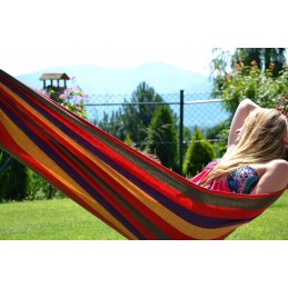 Raudonas vienvietis hamakas 200x80 supamas gultas