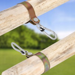 Užspaudžiamas sūpynės kablio karabino tvirtinimas 120 mm