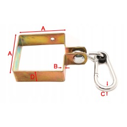 Sūpynių spaustukas 90x90 su karabinu