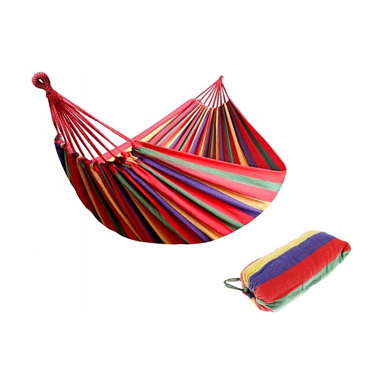 Didelis sodo hamakas 80x170cm, tvirta virvė, užvalkalas