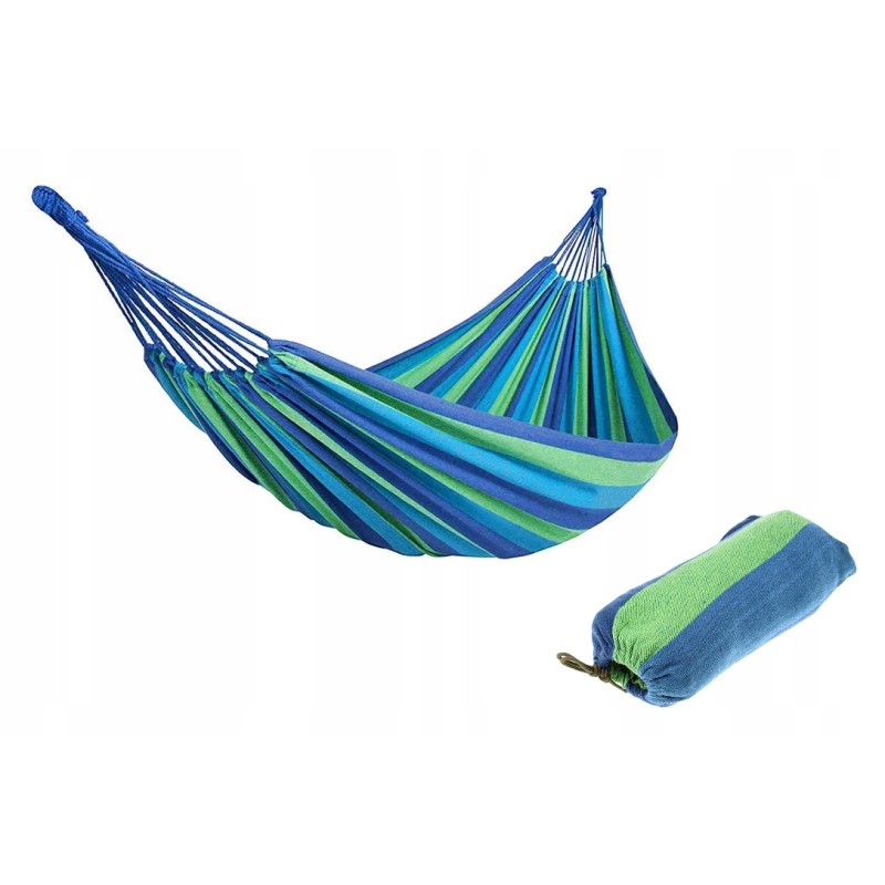 Didelis sodo hamakas 80x170cm, tvirta virvė, užvalkalas