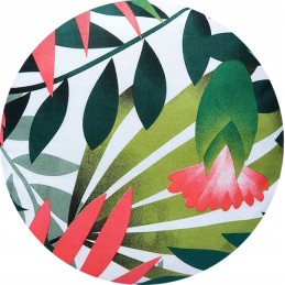 Apvalus pagalvės užvalkalas 35 cm palmių lapų mišrus raudonas fonas