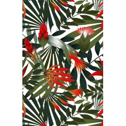 Apvalus pagalvės užvalkalas 35 cm palmių lapų mišrus raudonas fonas