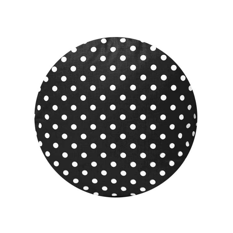 Apvalus pagalvės užvalkalas 35cm žirnio juodas